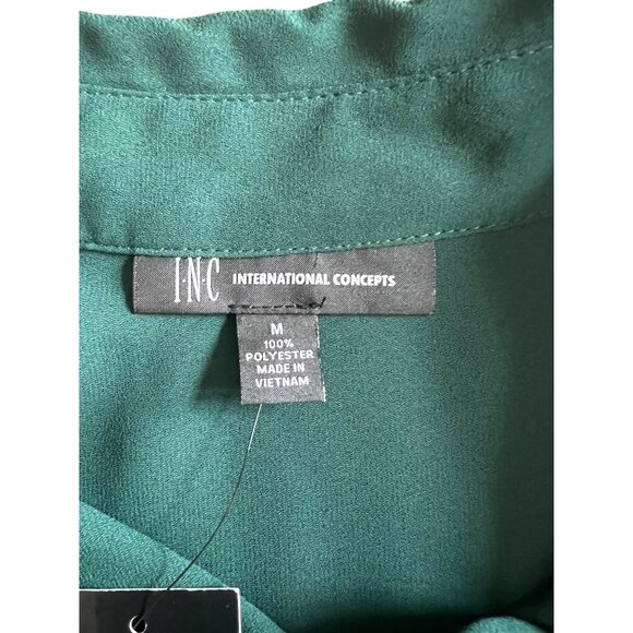 INC International Concepts Military Hunter Forest Button-Up Blouse Size Medium - Picture 4 of 16